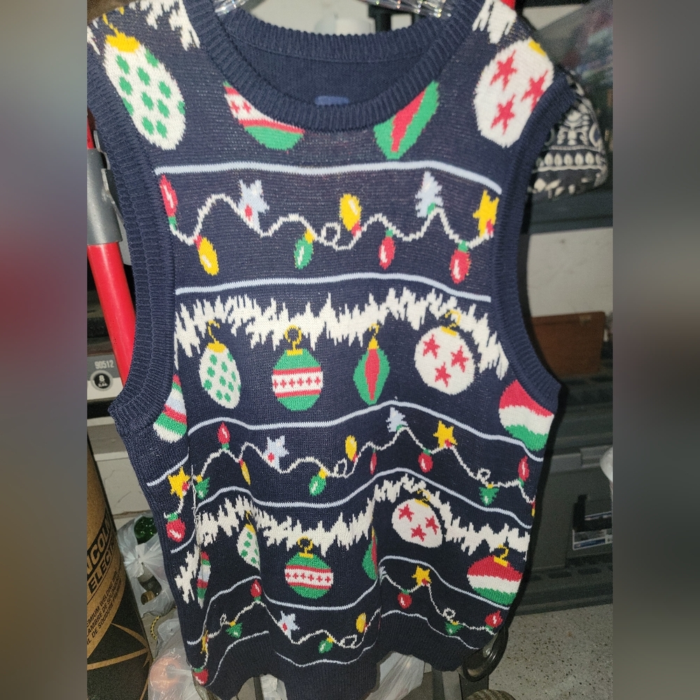 Vintage Route 66 Christmas Ugly Sweater Vest Size L Holiday  From Kmart